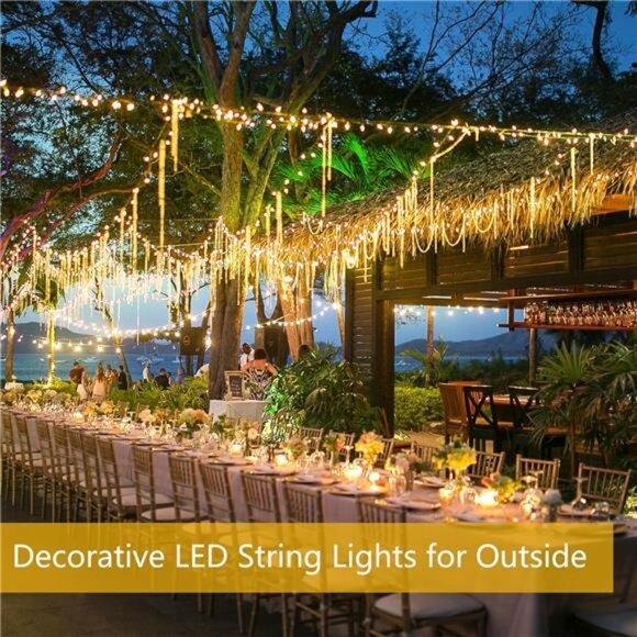 Solar String Lights Outdoor 144FT 400LED Fairy Twinkle Lights Garden Party Xmas - Picture 2 of 7